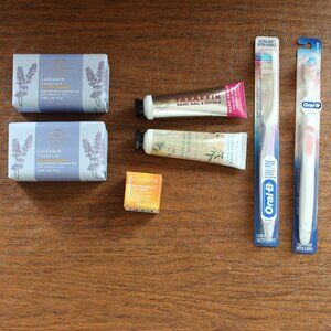 NEW Bath & Body Works 2 Lavender Bar Soaps, 2 Hand Creams, Eye Cream, toothbrush